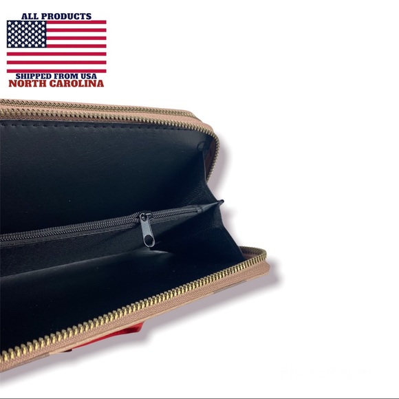 Women's Double Zipper Long Handbag Wallet Phone compartment wallet for women - Picture 4 of 6